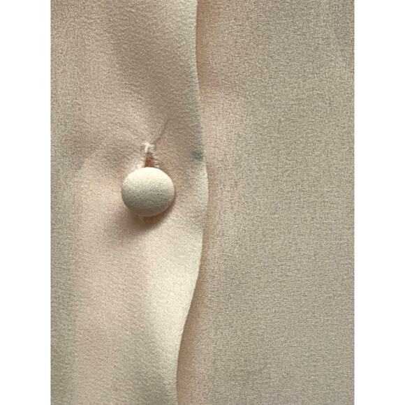 Vintage Josephine Blouse Size 8 Pale Peach Embroidered Sailor Collar Puff Sleeve - Picture 6 of 7